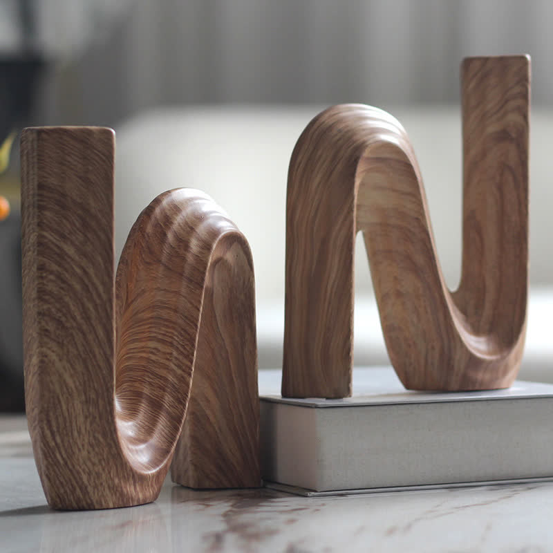 Minimalistischer Buchstabe "N" Holzmaserung Wohndekoration