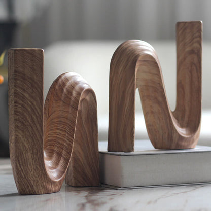 Minimalistischer Buchstabe "N" Holzmaserung Wohndekoration