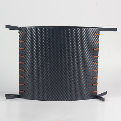 Kreative flache Vase mit Ledernähten