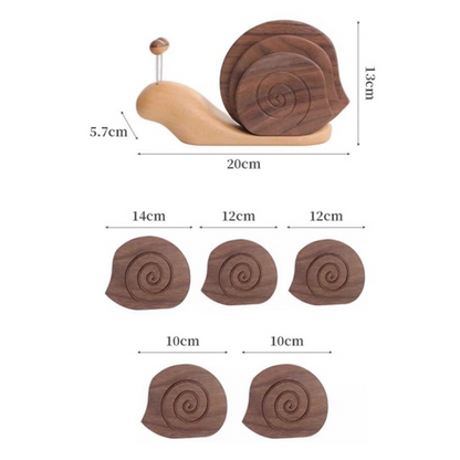 Kreativer Untersetzer in Schneckenform aus Massivholz