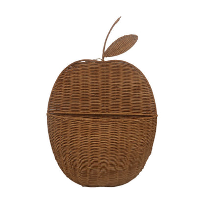 Wandkorb aus geflochtenem Rattan in Obstform