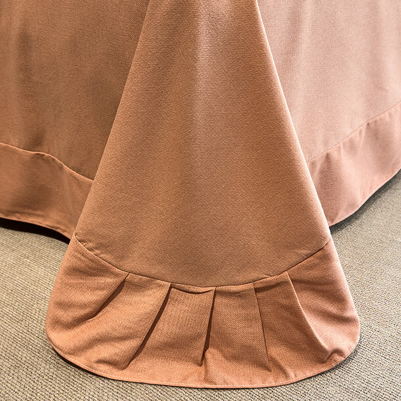 Bettwäscheset im schlichten Stil aus gebürsteter Baumwolle (4-teilig)