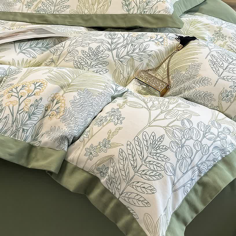 Bettwäscheset „Rural Leaf“ aus gebürsteter Baumwolle (4-teilig)