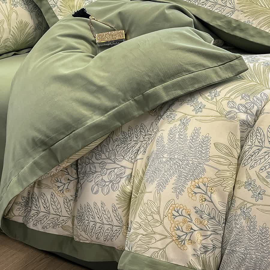 Bettwäscheset „Rural Leaf“ aus gebürsteter Baumwolle (4-teilig)