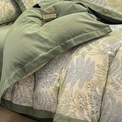 Bettwäscheset „Rural Leaf“ aus gebürsteter Baumwolle (4-teilig)