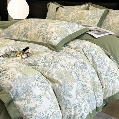 Bettwäscheset „Rural Leaf“ aus gebürsteter Baumwolle (4-teilig)