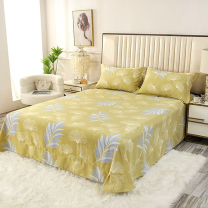 Weiches Bettwäscheset aus Baumwolle mit Ginkgoblättern (4-teilig)