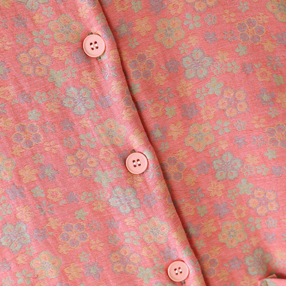 Button-down-Pyjamaoberteil aus reiner Baumwolle im Pastoralstil