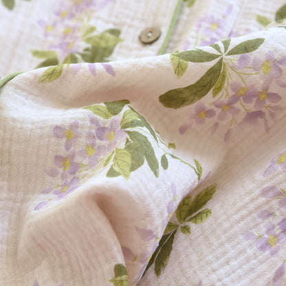 Bequemes Pyjama-Set aus Baumwollgaze mit langen Ärmeln