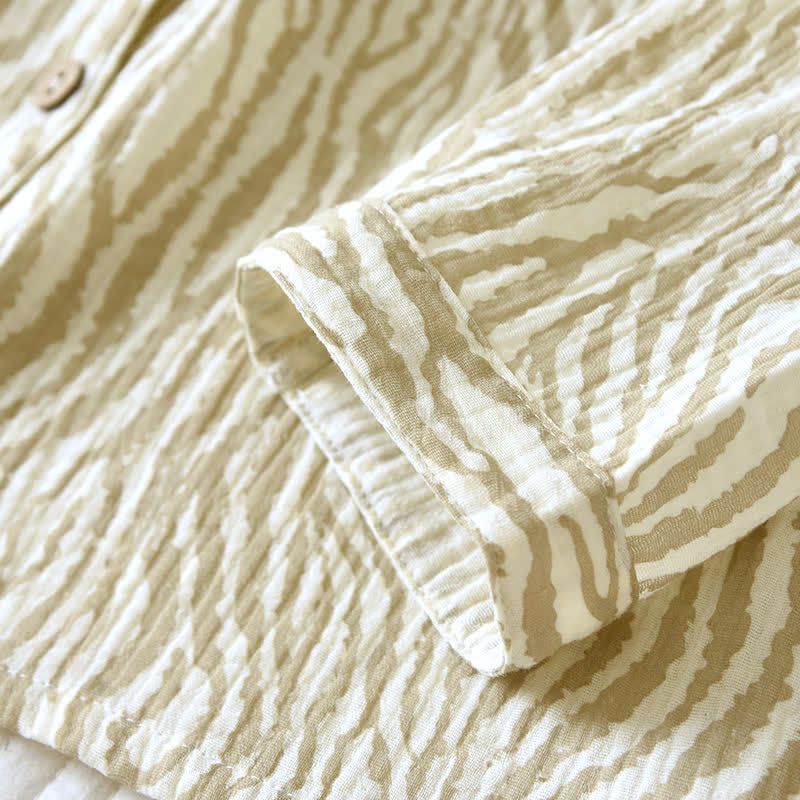 Einfaches Pyjama-Set aus gewellter Baumwollgaze