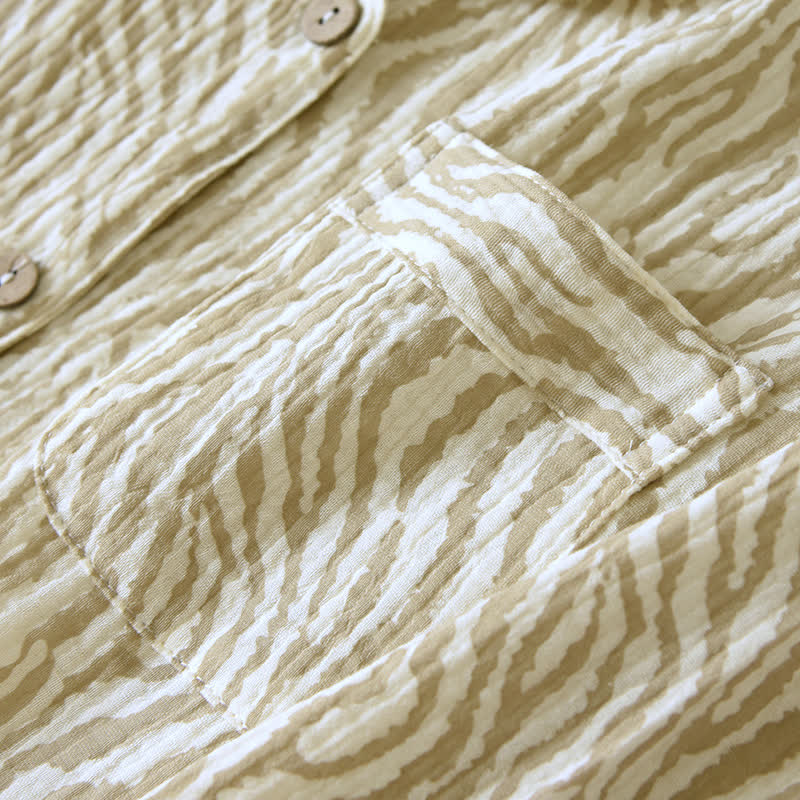 Einfaches Pyjama-Set aus gewellter Baumwollgaze
