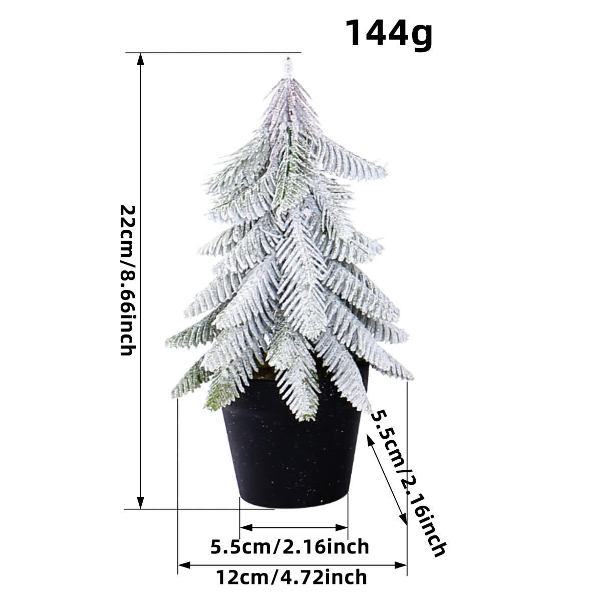 Schnee-Weihnachtsbaum als Topfdekoration für Zuhause