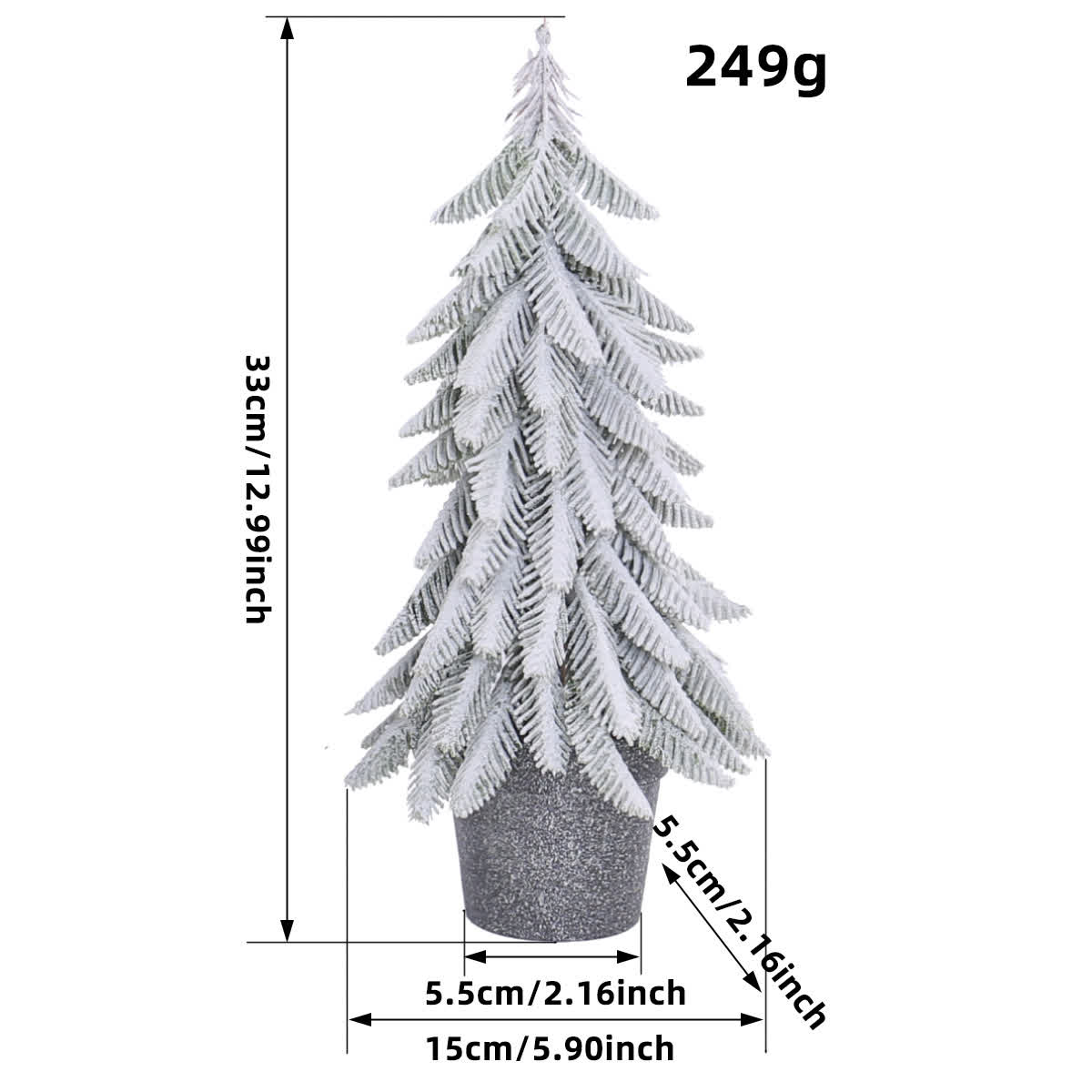 Schnee-Weihnachtsbaum als Topfdekoration für Zuhause