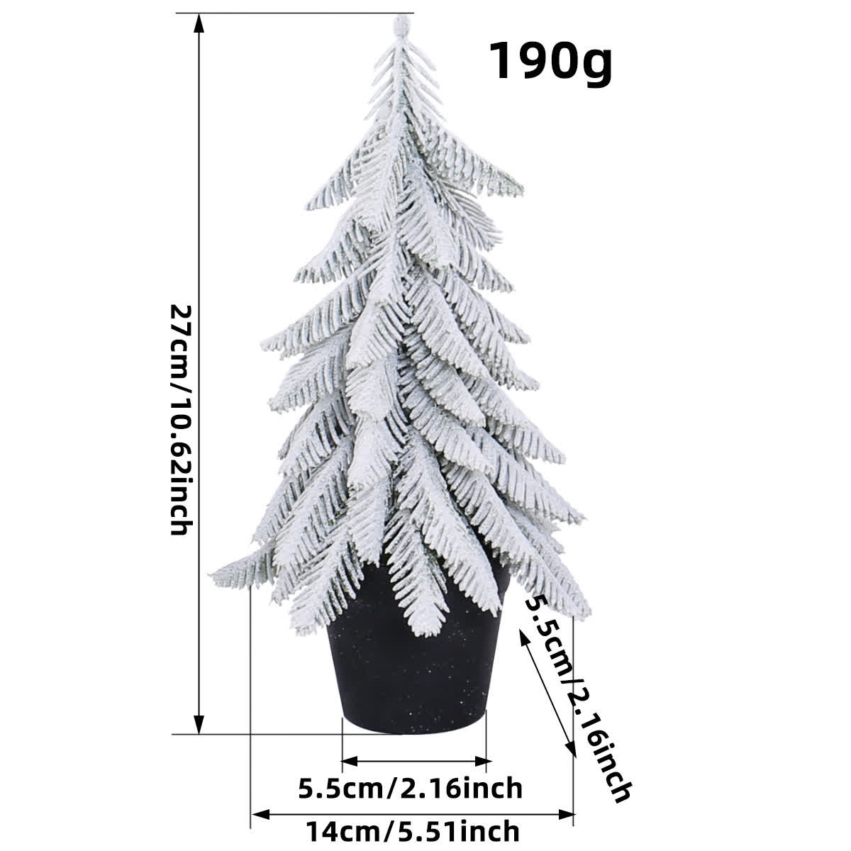 Schnee-Weihnachtsbaum als Topfdekoration für Zuhause