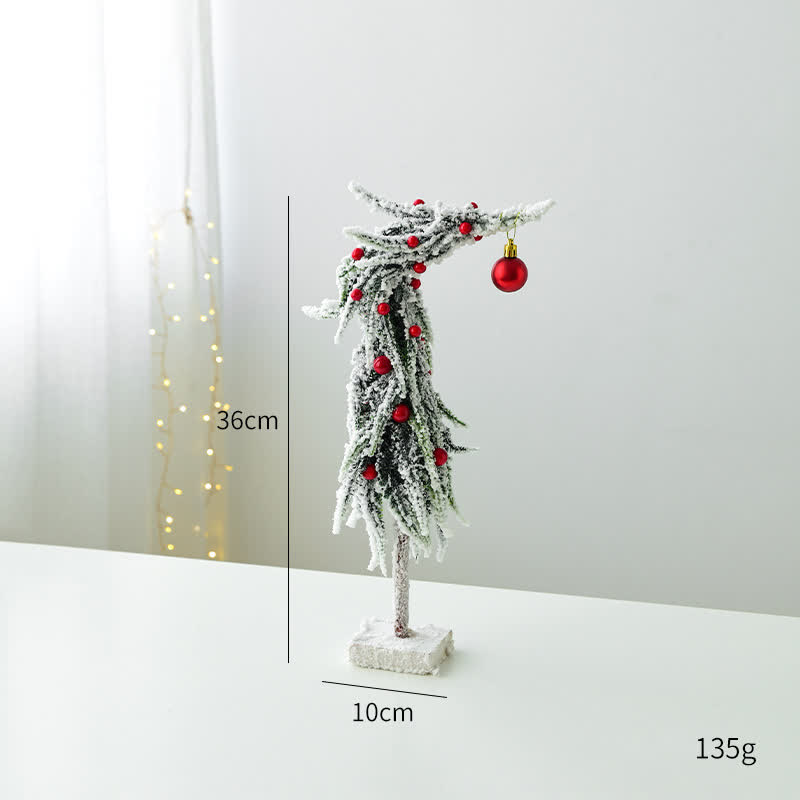 Weihnachtsdeko für den Schreibtisch mit krummen Hals