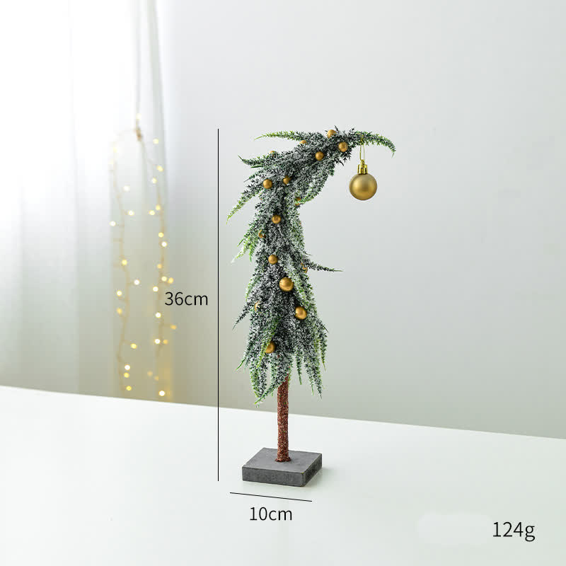 Weihnachtsdeko für den Schreibtisch mit krummen Hals