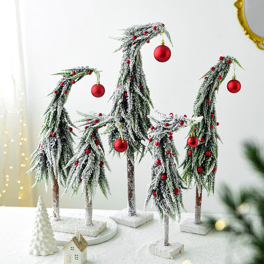 Weihnachtsdeko für den Schreibtisch mit krummen Hals