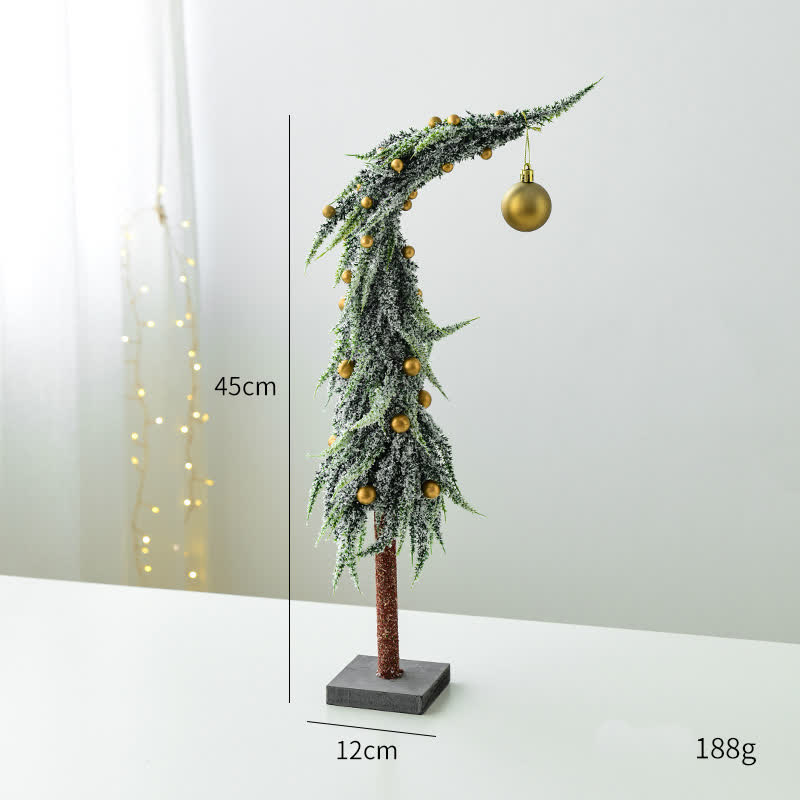 Weihnachtsdeko für den Schreibtisch mit krummen Hals