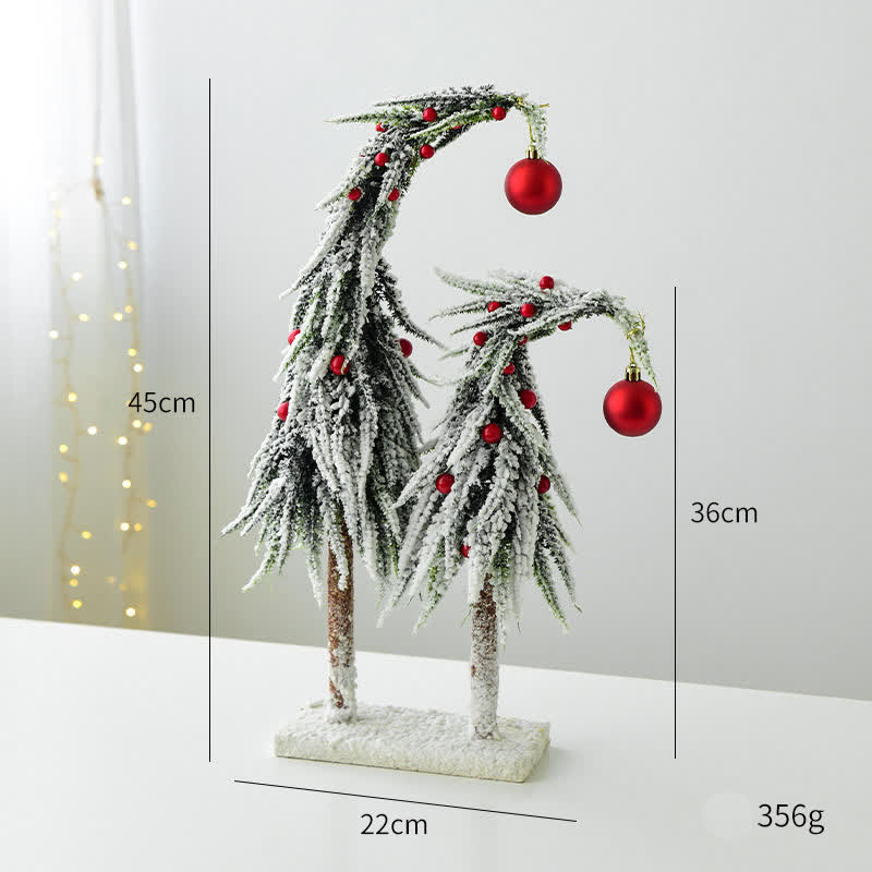 Weihnachtsdeko für den Schreibtisch mit krummen Hals
