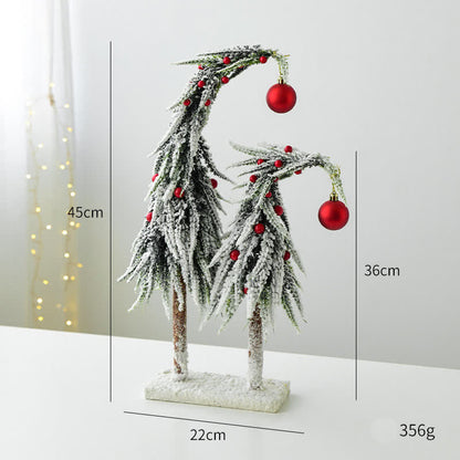 Weihnachtsdeko für den Schreibtisch mit krummen Hals