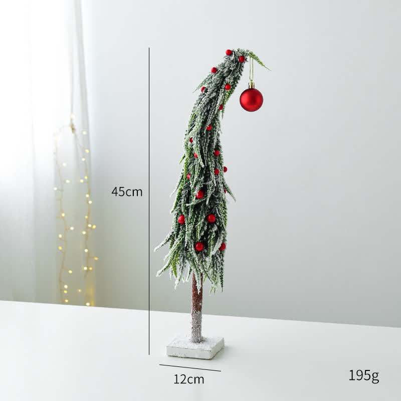 Weihnachtsdeko für den Schreibtisch mit krummen Hals