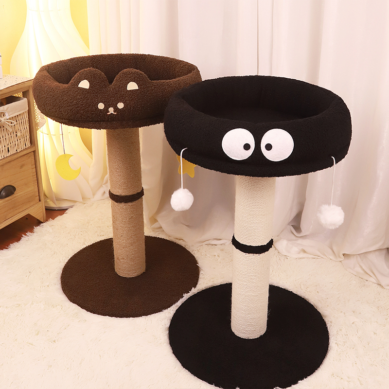 Vertikales Katzenkratzbaumbett mit Cartoon-Motiv