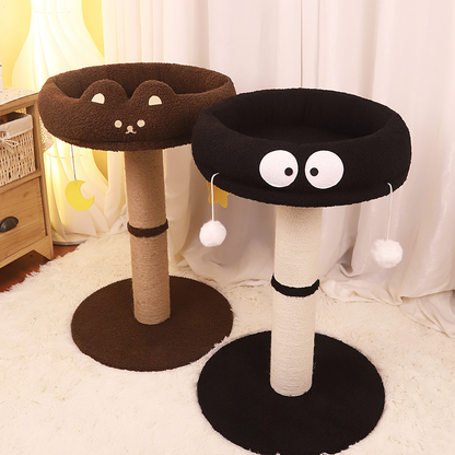 Vertikales Katzenkratzbaumbett mit Cartoon-Motiv