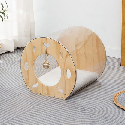 Katzenhaus aus Holz in Raumkapselform