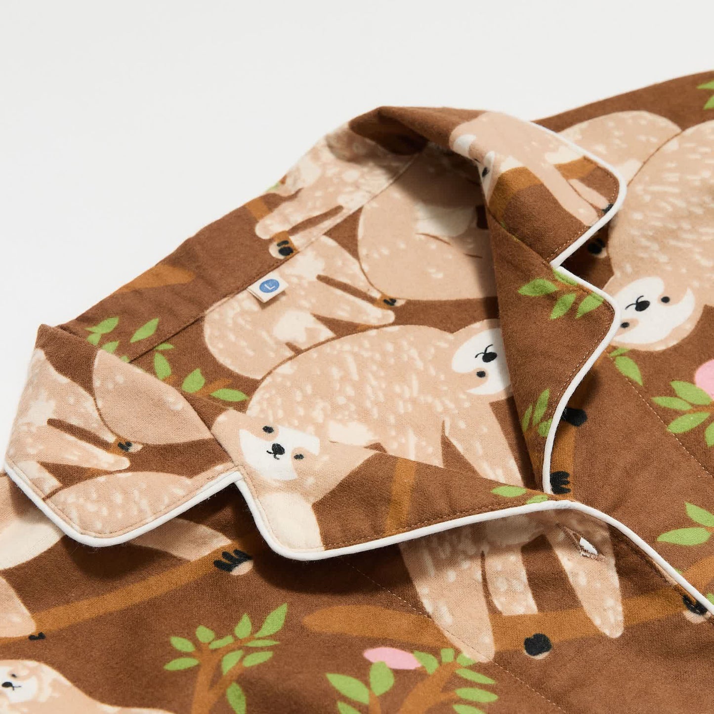 Verdicktes süßes Faultier-Pyjama-Set aus Baumwolle