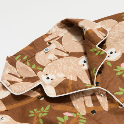 Verdicktes süßes Faultier-Pyjama-Set aus Baumwolle
