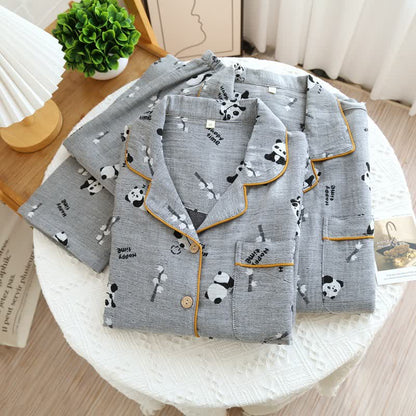 Süßes Pyjama-Set aus Baumwolle mit Panda-Motiv