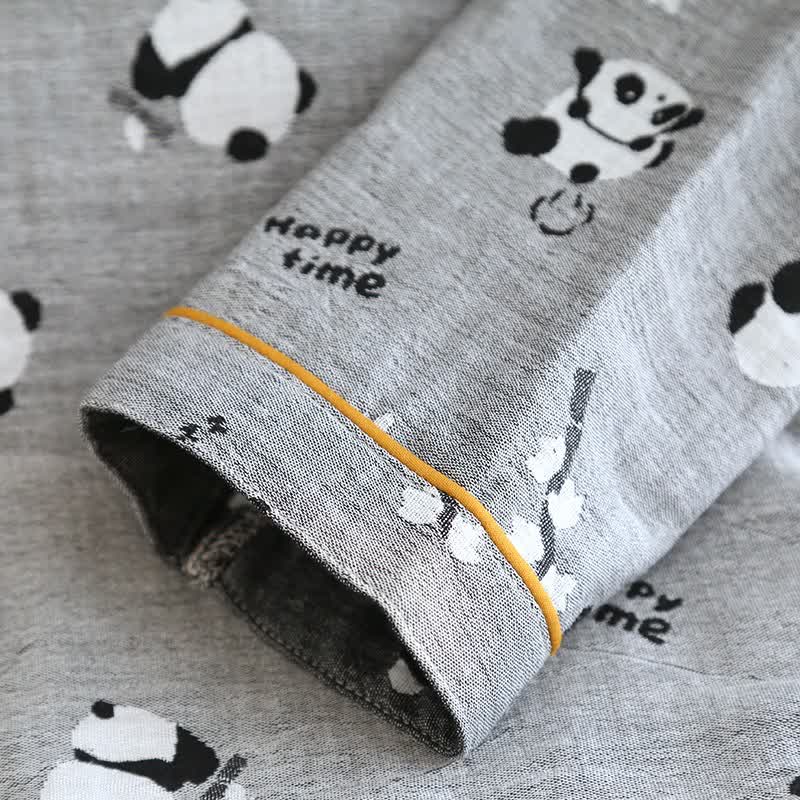 Süßes Pyjama-Set aus Baumwolle mit Panda-Motiv
