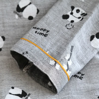 Süßes Pyjama-Set aus Baumwolle mit Panda-Motiv