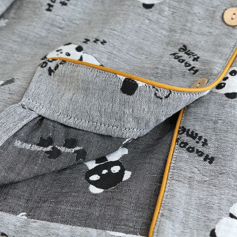 Süßes Pyjama-Set aus Baumwolle mit Panda-Motiv