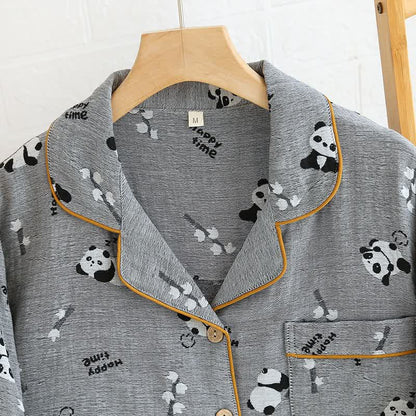 Süßes Pyjama-Set aus Baumwolle mit Panda-Motiv