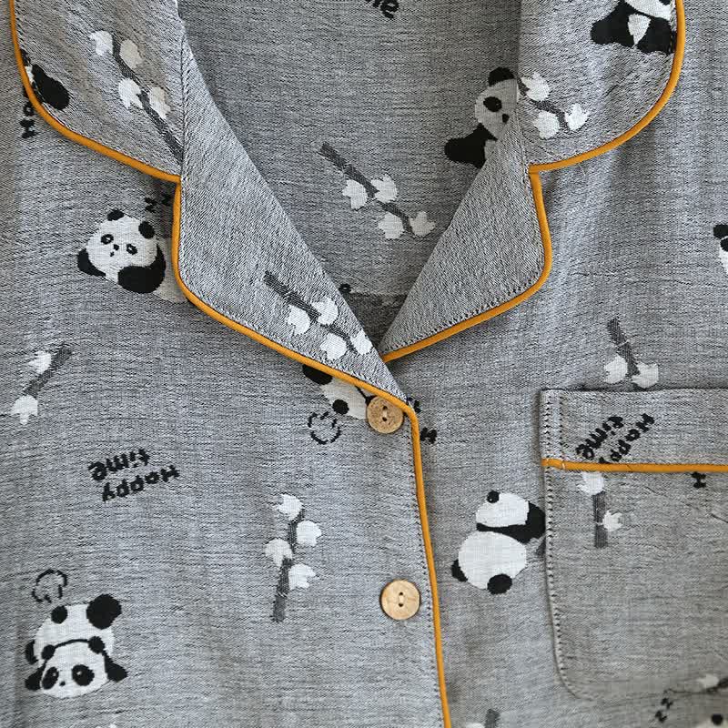 Süßes Pyjama-Set aus Baumwolle mit Panda-Motiv