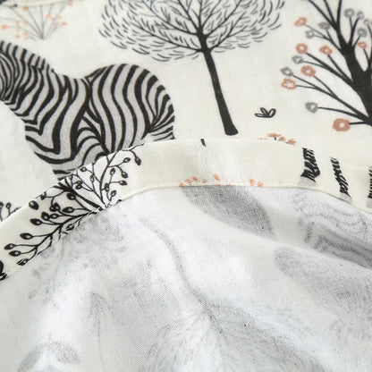Pyjama-Set aus Baumwollgaze mit Zebra-Muster