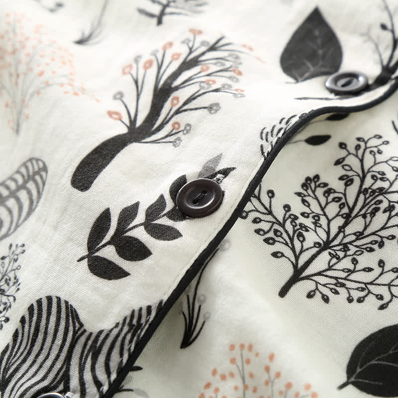 Pyjama-Set aus Baumwollgaze mit Zebra-Muster
