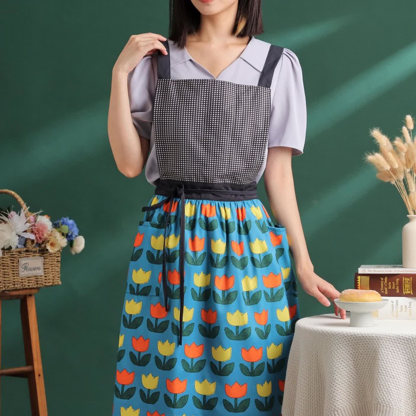 Floral Tulip Artist's Smock Gartenschürze