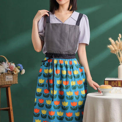 Floral Tulip Artist's Smock Gartenschürze