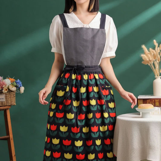 Floral Tulip Artist's Smock Gartenschürze