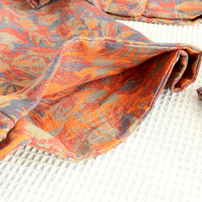 Pyjama-Set aus Baumwollgaze mit Retro-Blattmuster