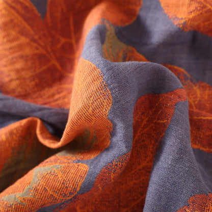 Weicher Bademantel aus Baumwollgaze mit Jacquard-Blattmuster
