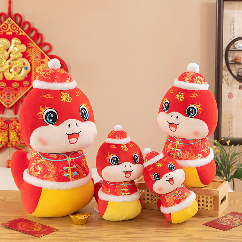 Neujahrs-Maskottchen-Schlangenpuppe-Plüschtier