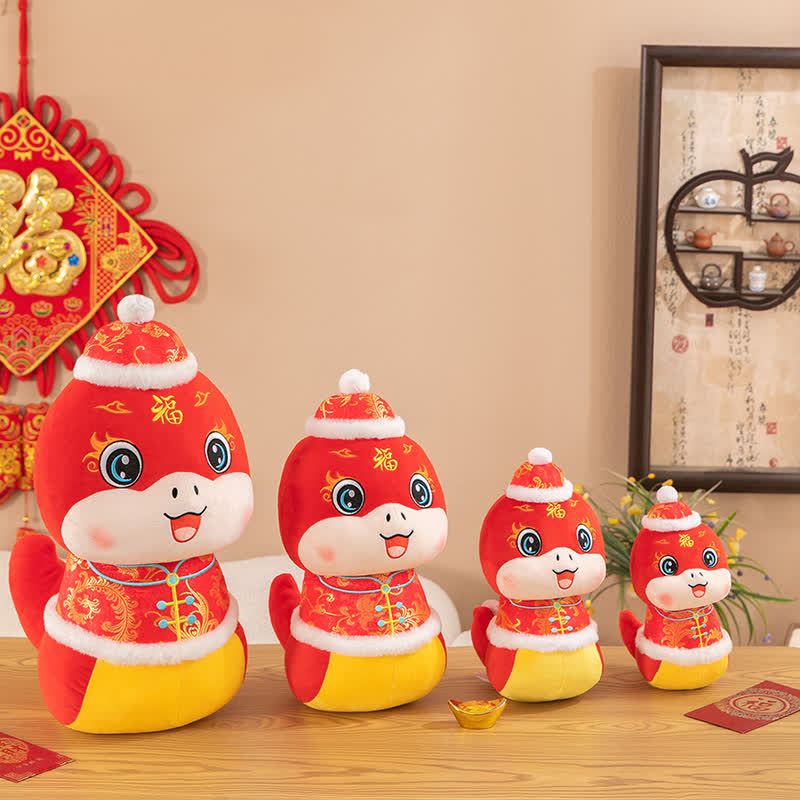 Neujahrs-Maskottchen-Schlangenpuppe-Plüschtier