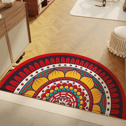 Halbrunde Anti-Rutsch-Bodenmatte im Retro-Stil