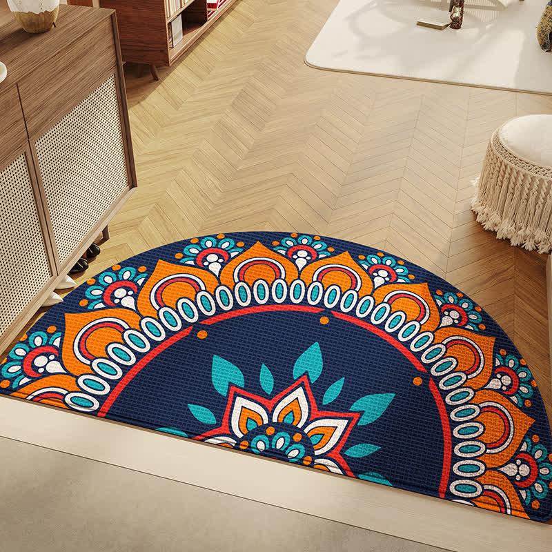 Halbrunde Anti-Rutsch-Bodenmatte im Retro-Stil