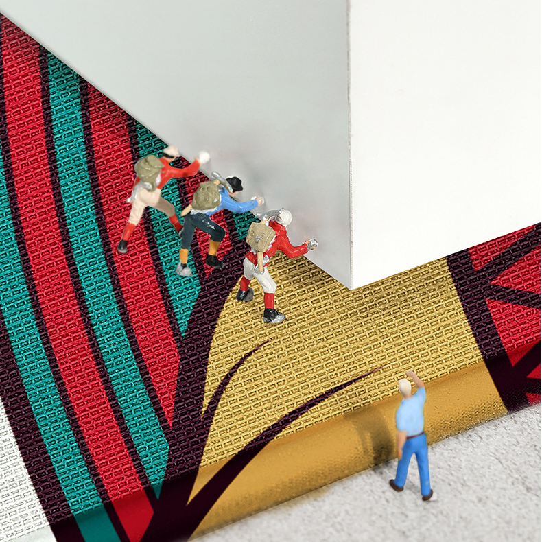Halbrunde Anti-Rutsch-Bodenmatte im Retro-Stil