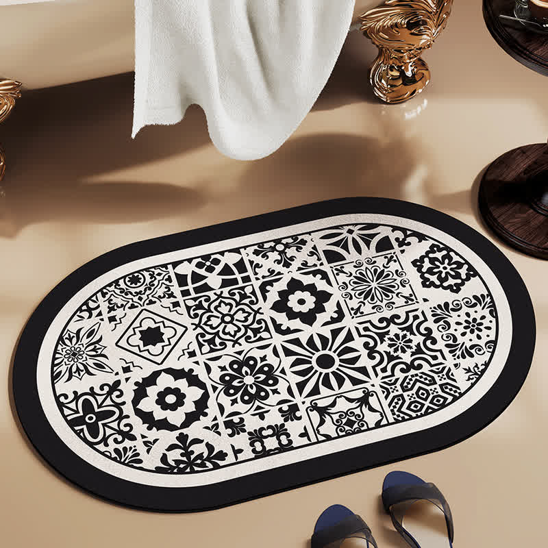 Schnelltrocknende elegante Vintage-Badematte