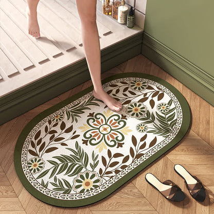 Anti-Rutsch-Badematte mit Vintage-Blumenmuster